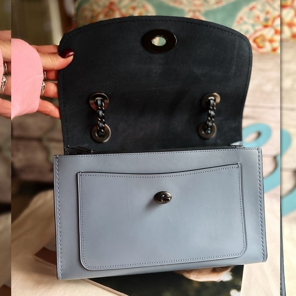 COACH SLATE BLUE & GUNMETAL CROSSBODY PARKER BAG 26852 - Picture 10 of 17